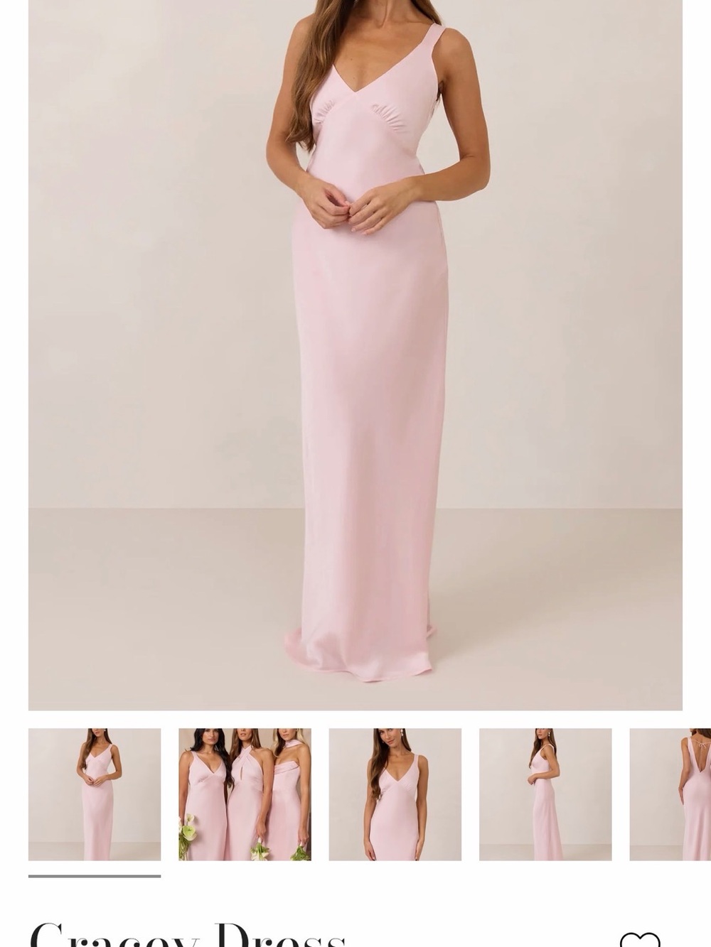 Park & Fifth Pale Pink V-Neck Maxi Slip Dress